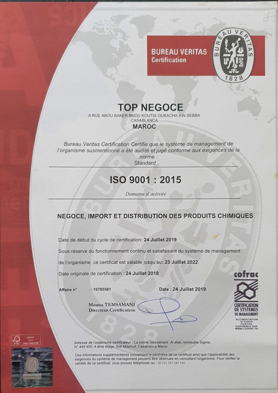 ISO 9001 - TOP NEGOCE